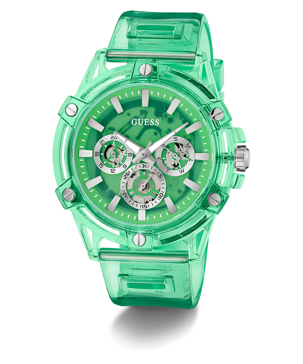 GUESS Eco-Friendly Mens Green Multi-function Watch