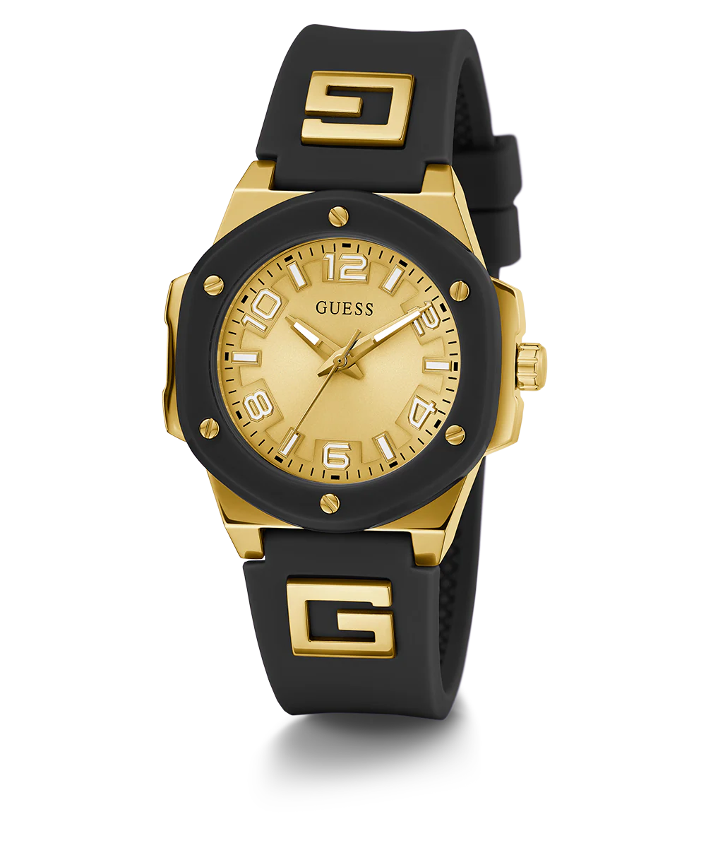 GUESS Ladies Black 2-Tone Analog Watch