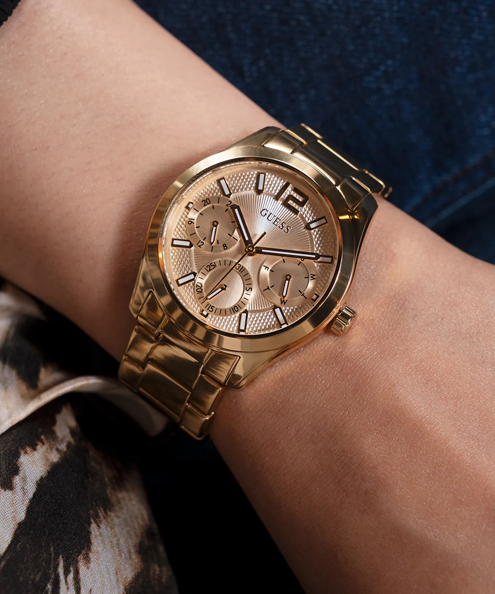 GUESS Ladies Gold Tone Multi-function Watch