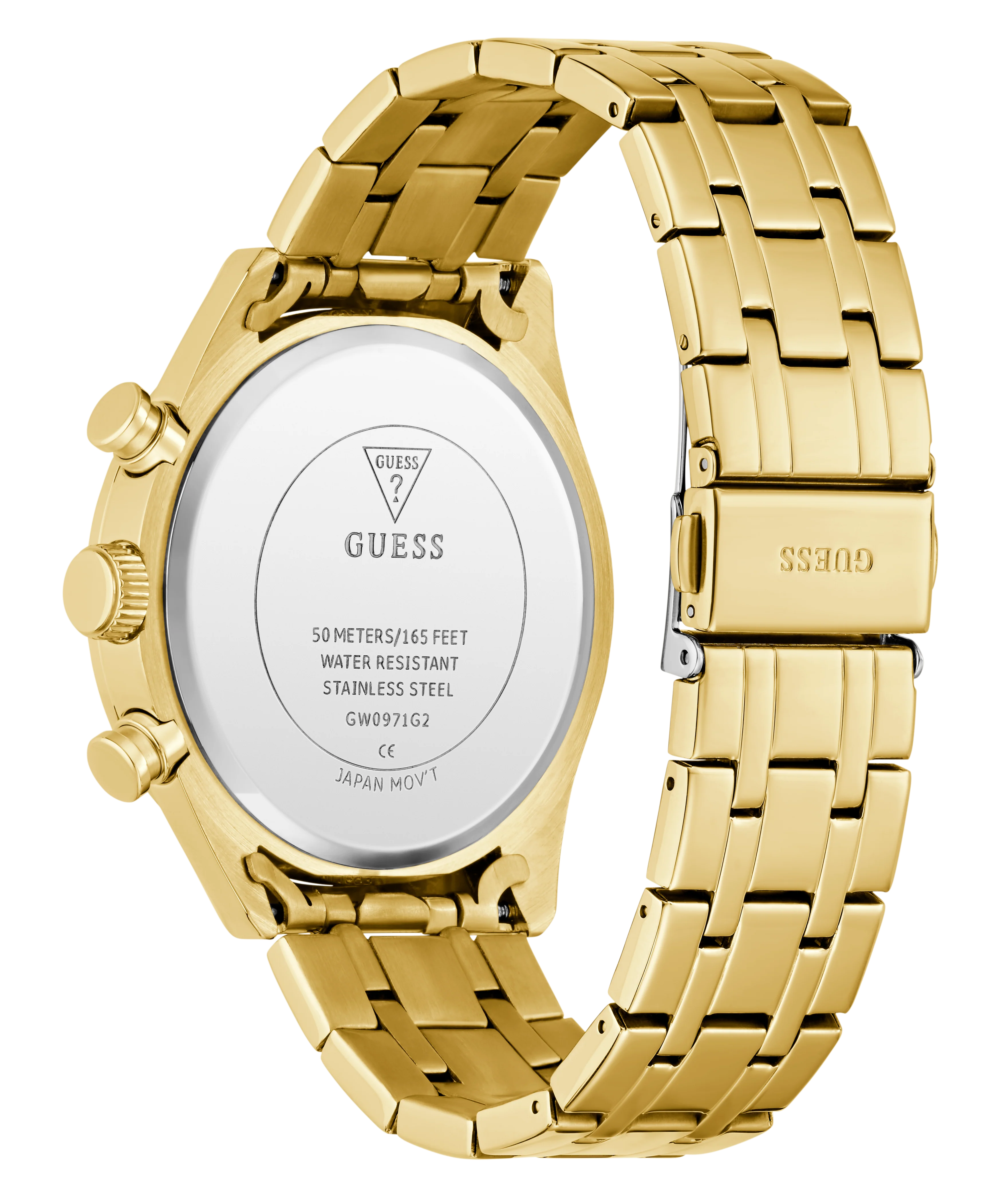 GUESS Mens Gold Tone Multi-function Watch