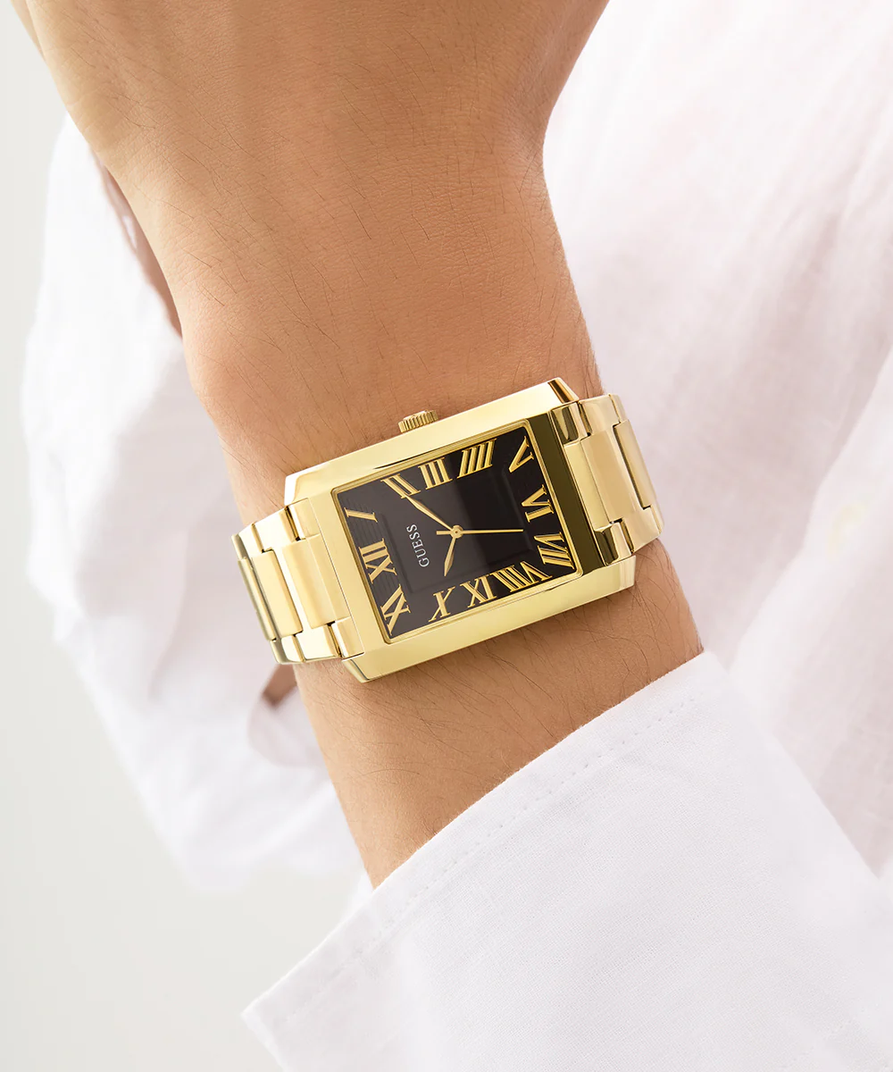 GUESS Mens Gold Tone Analog Watch