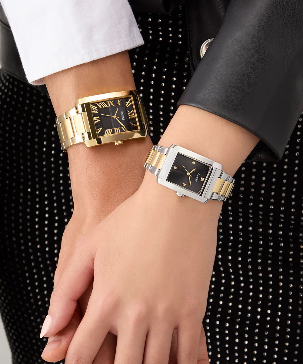 GUESS Mens Gold Tone Analog Watch