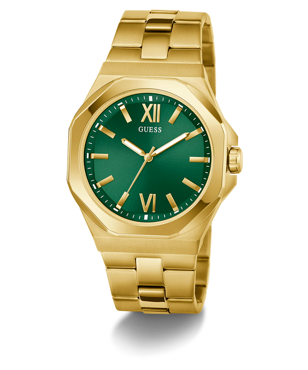 GUESS Mens Gold Tone Analog Watch