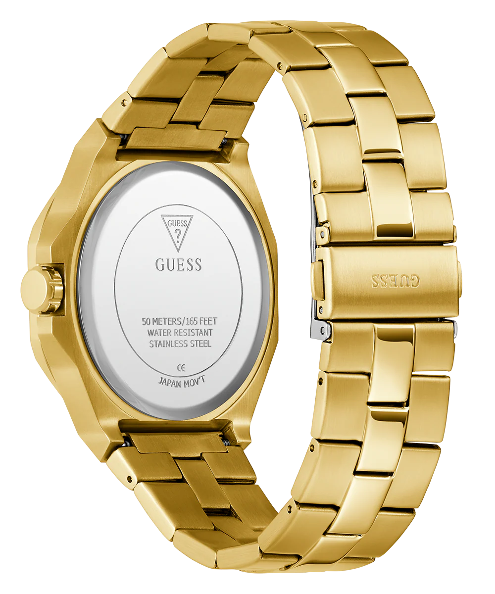GUESS Mens Gold Tone Analog Watch