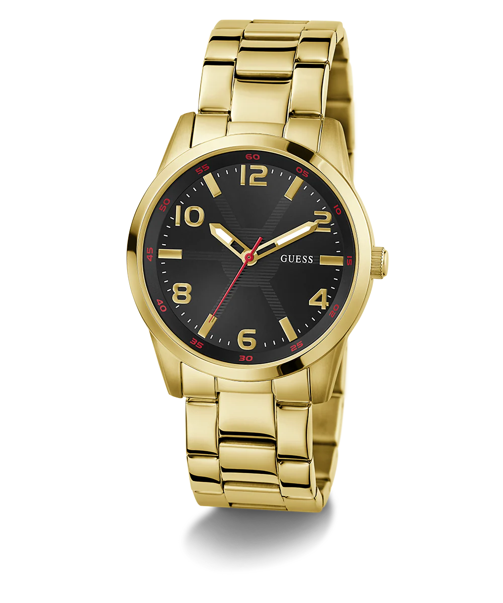 GUESS Mens Gold Tone Analog Watch
