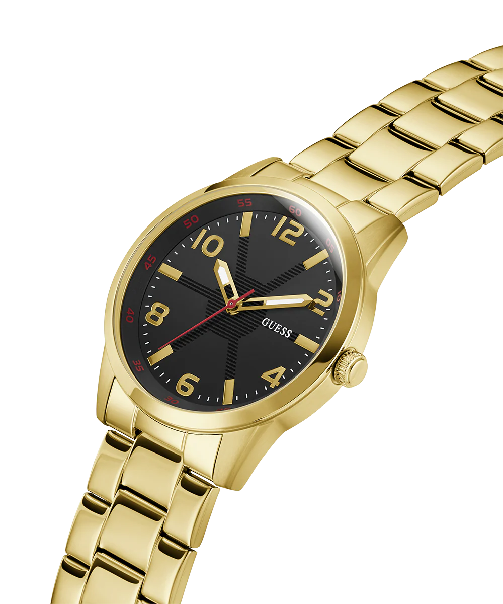 GUESS Mens Gold Tone Analog Watch