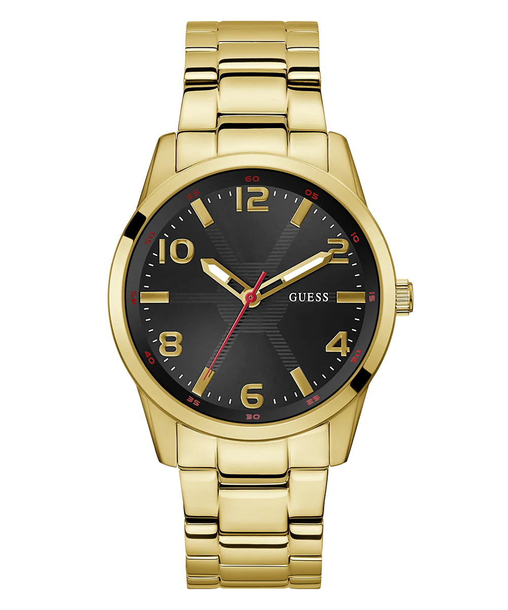 GUESS Mens Gold Tone Analog Watch