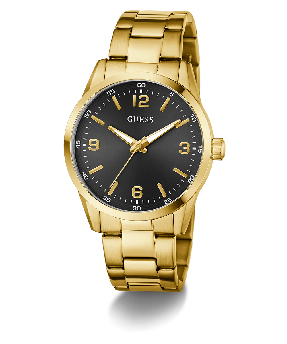 GUESS Mens Gold Tone Analog Watch