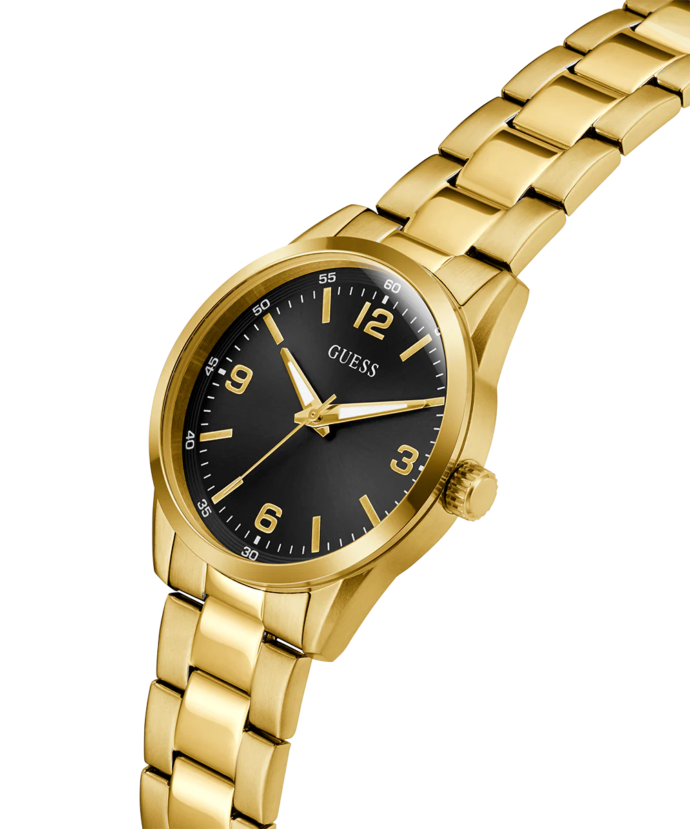 GUESS Mens Gold Tone Analog Watch