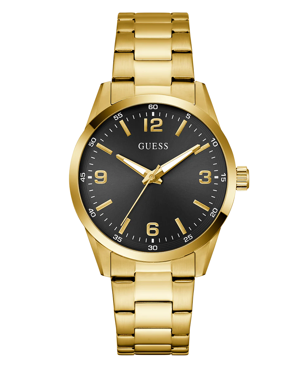GUESS Mens Gold Tone Analog Watch
