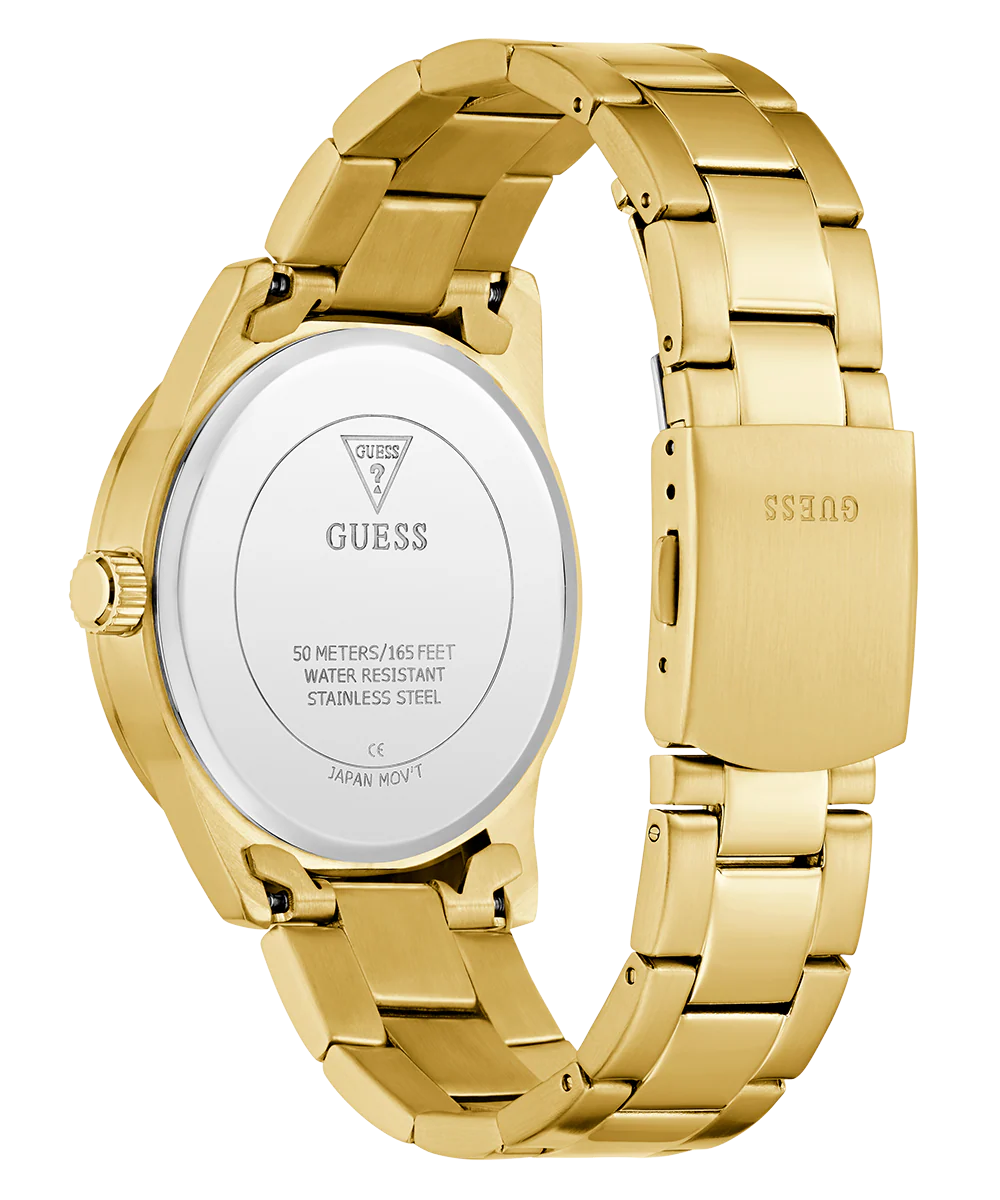 GUESS Mens Gold Tone Analog Watch