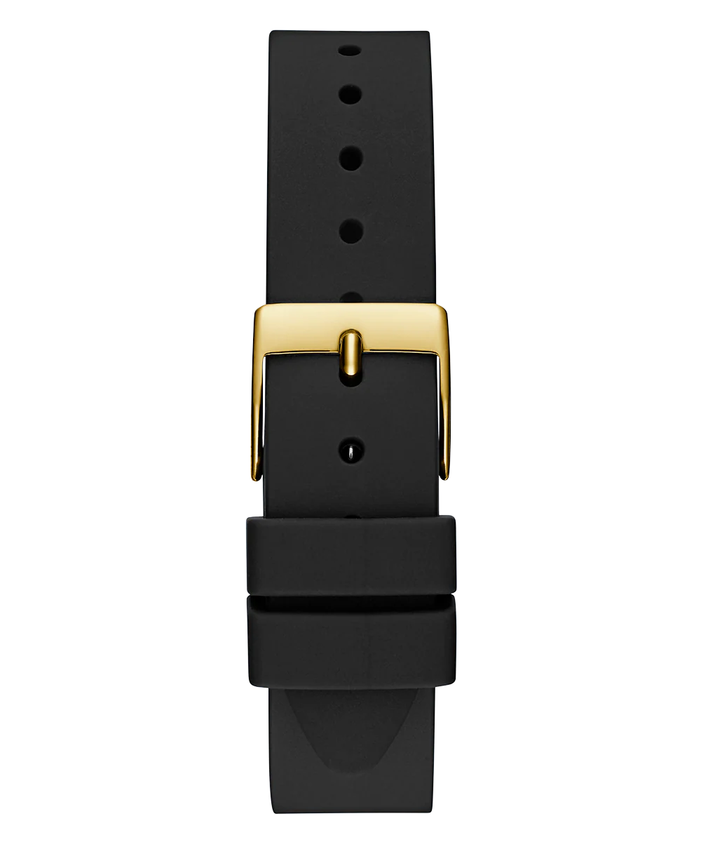 GUESS Ladies Black Gold Tone Analog Watch