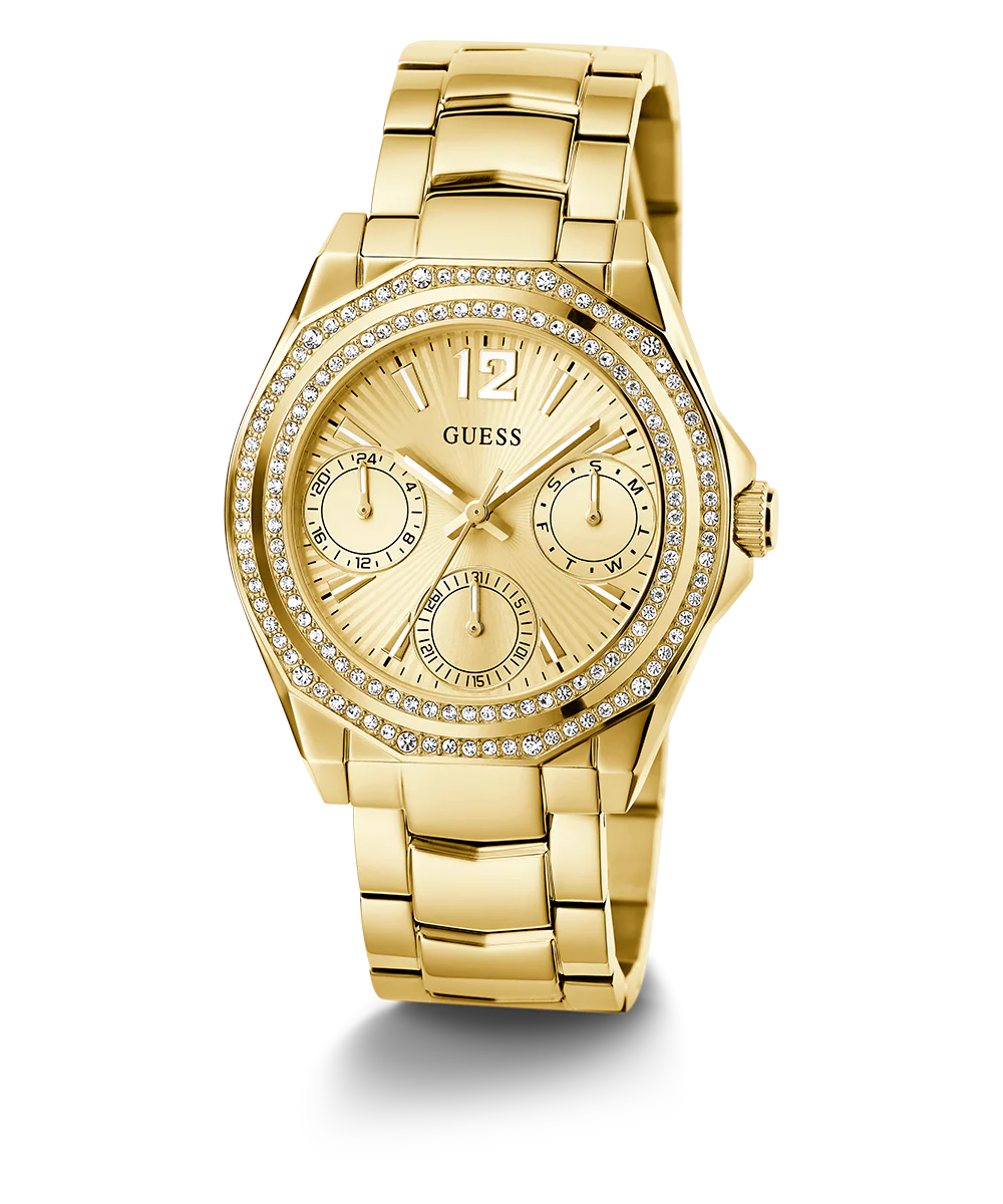 GUESS Ladies Gold Tone Multi-function Watch
