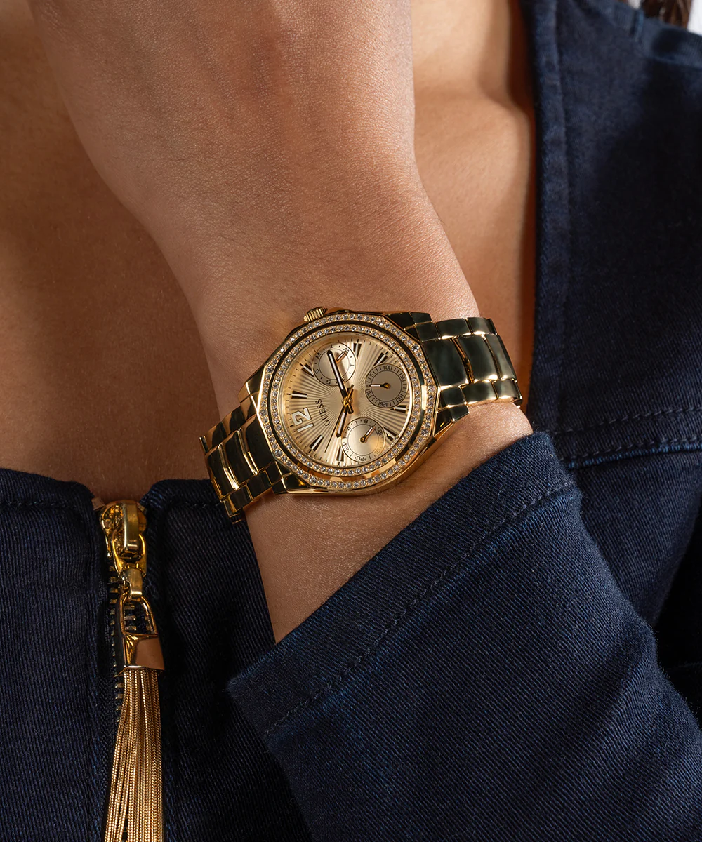 GUESS Ladies Gold Tone Multi-function Watch