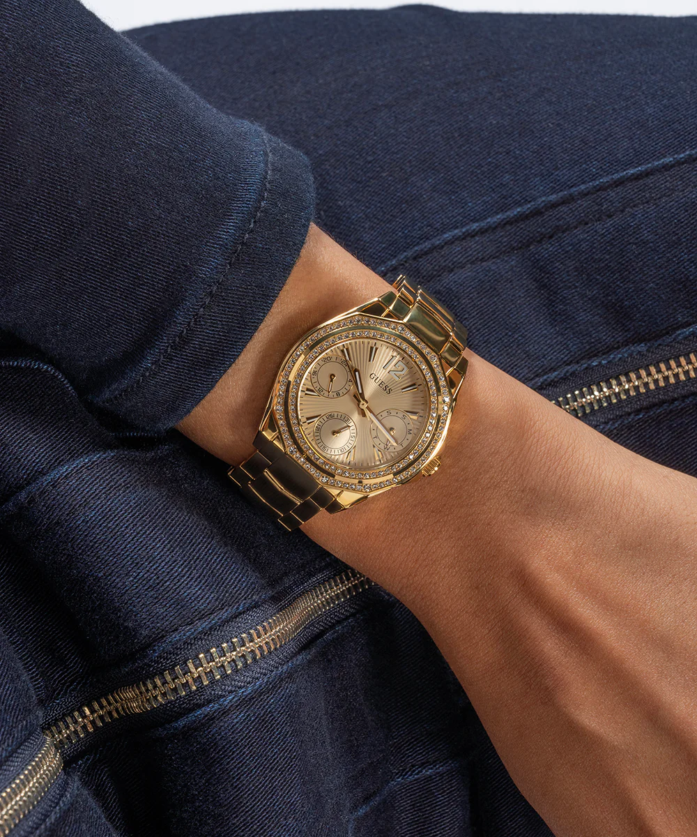 GUESS Ladies Gold Tone Multi-function Watch