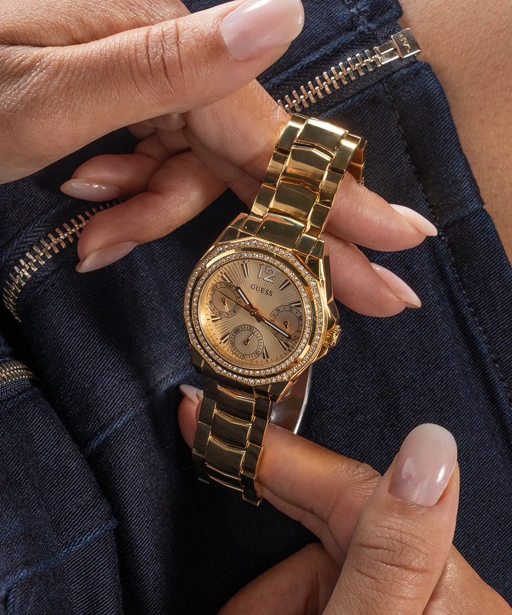 GUESS Ladies Gold Tone Multi-function Watch