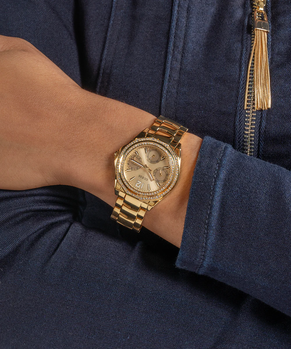 GUESS Ladies Gold Tone Multi-function Watch