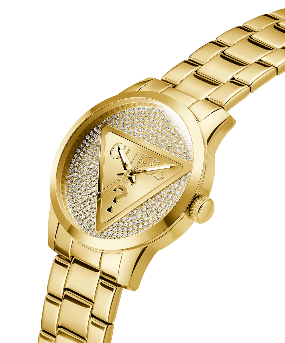 GUESS Mens Gold Tone Analog Watch