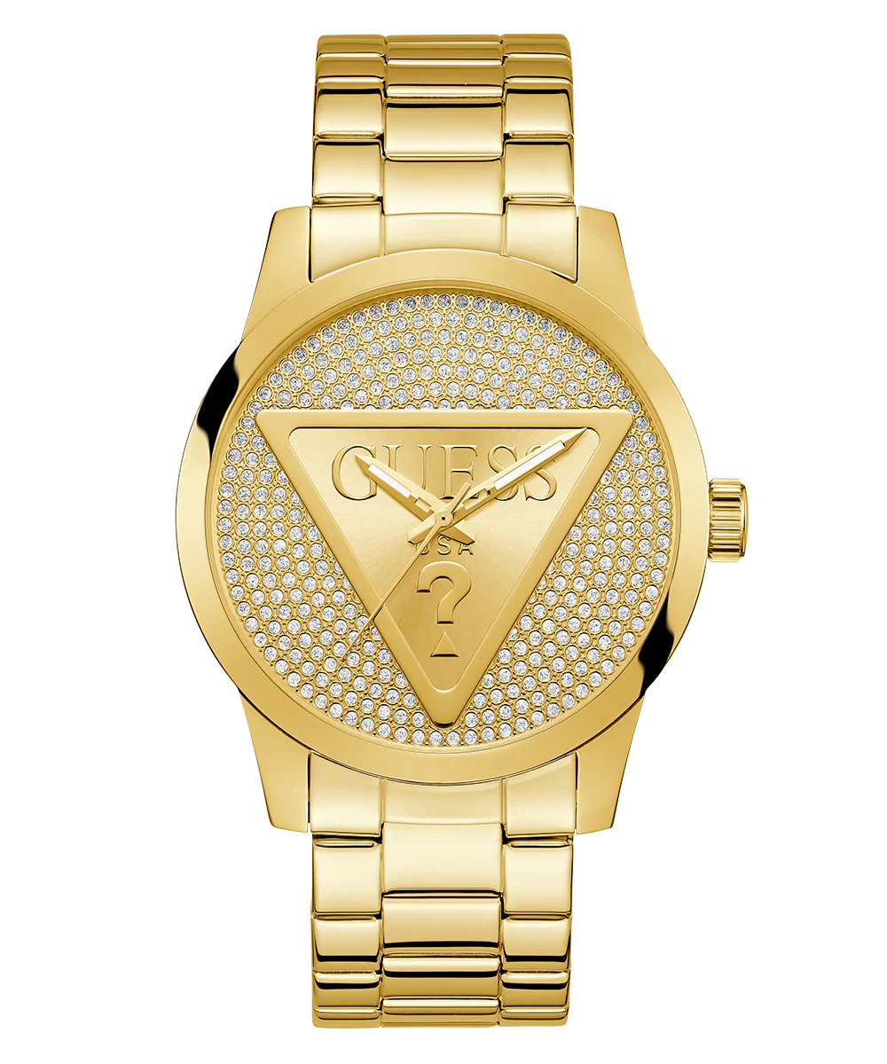 GUESS Mens Gold Tone Analog Watch