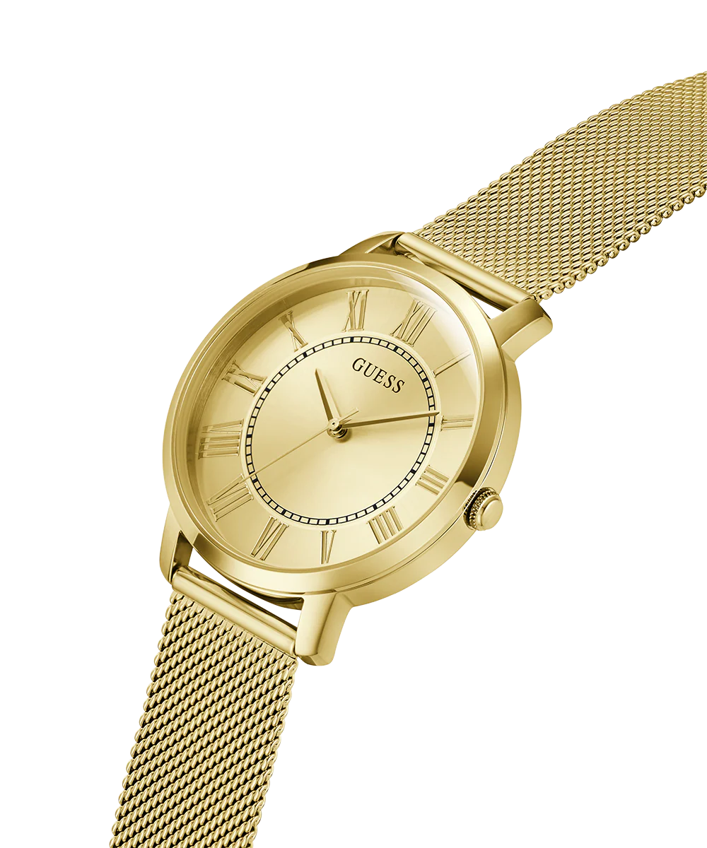GUESS Mens Gold Tone Analog Watch