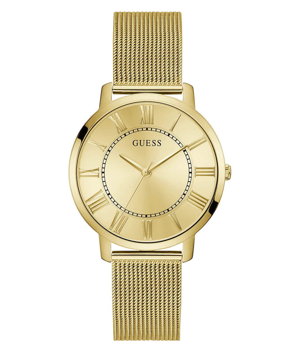 GUESS Mens Gold Tone Analog Watch