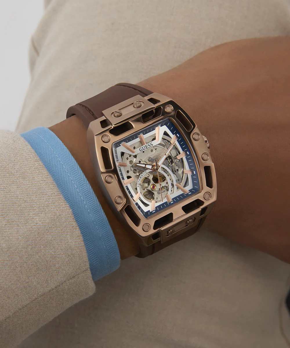 GUESS Mens Brown Coffee Automatic Watch