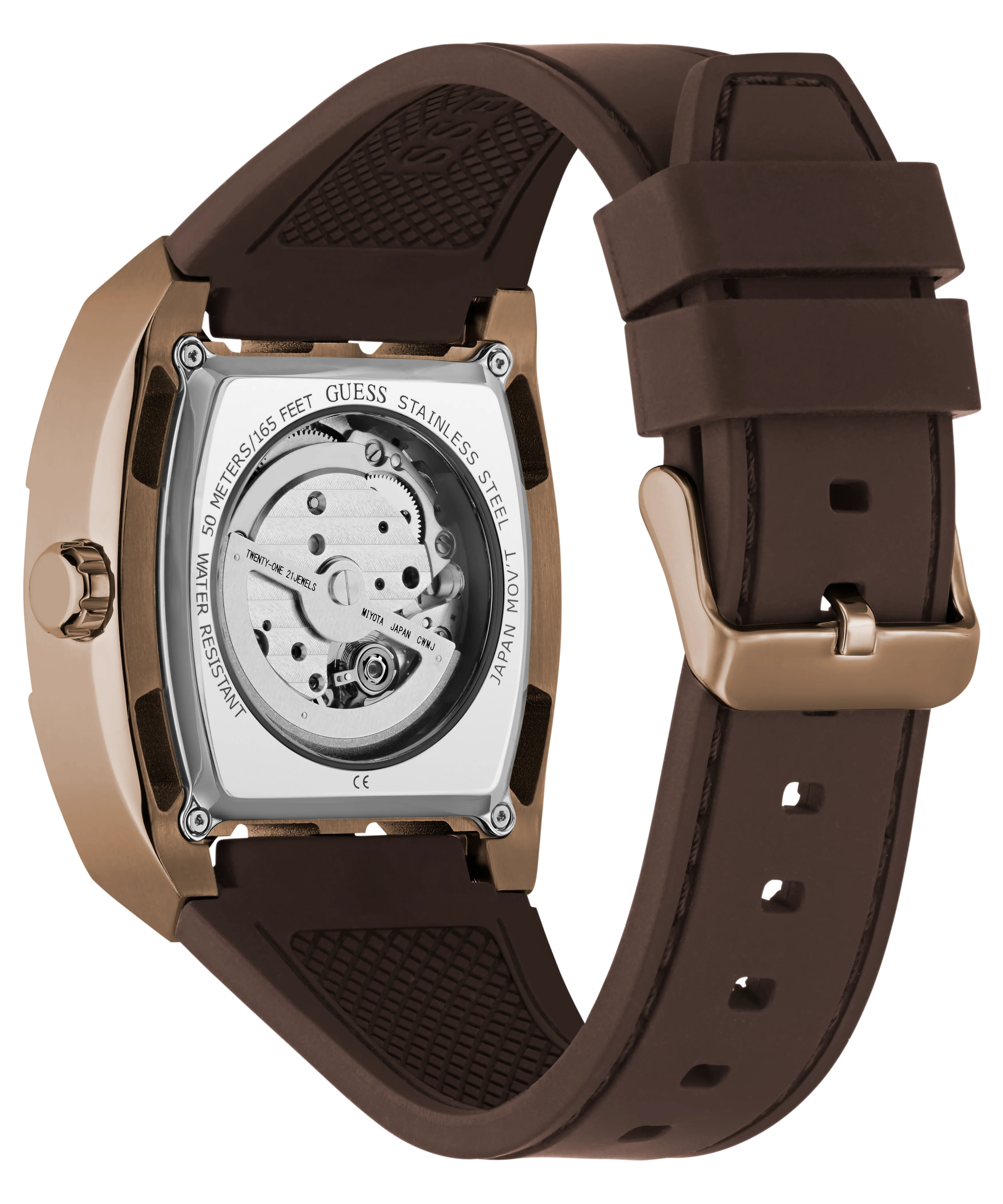 GUESS Mens Brown Coffee Automatic Watch