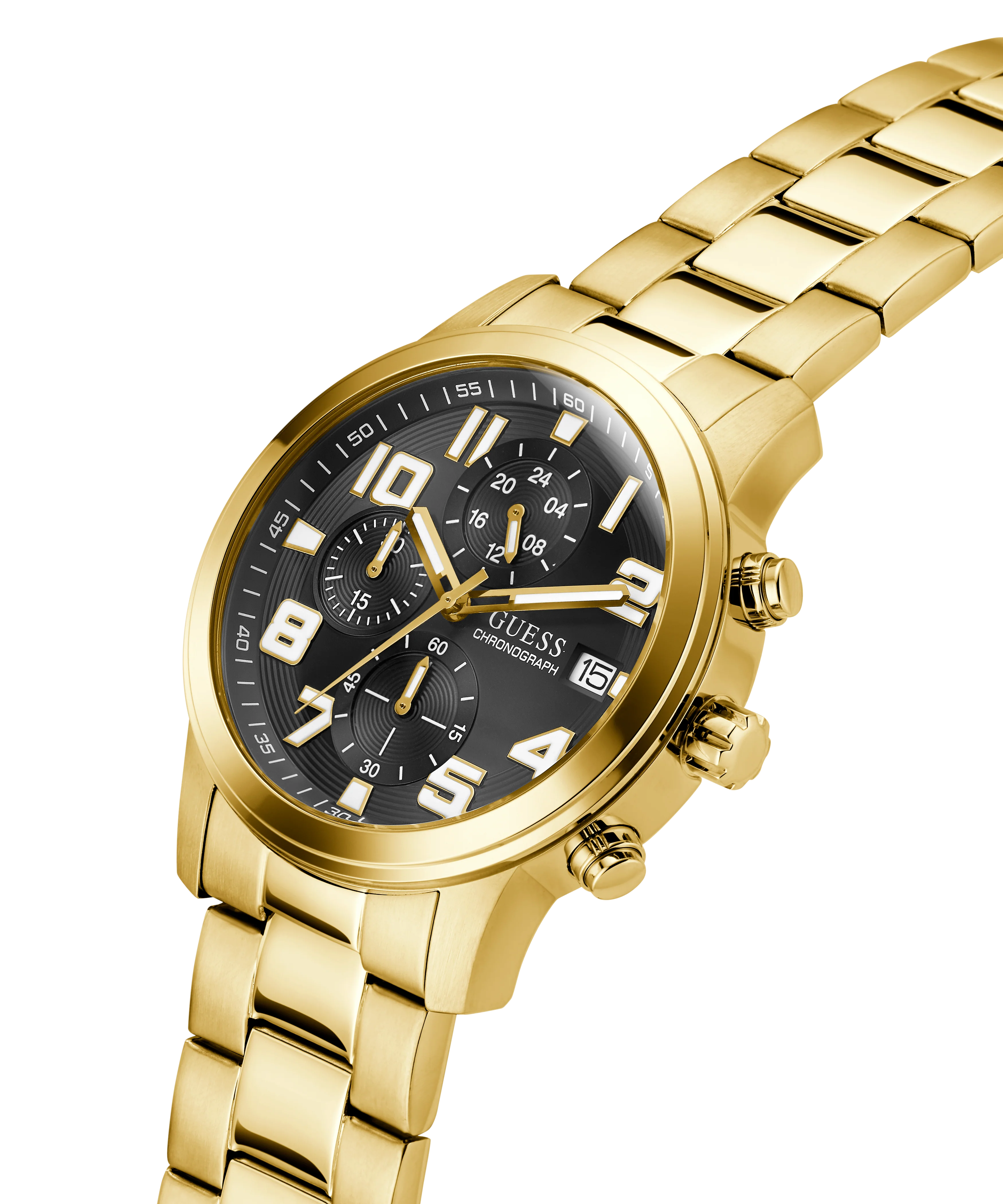 GUESS Mens Gold Tone Chronograph Watch