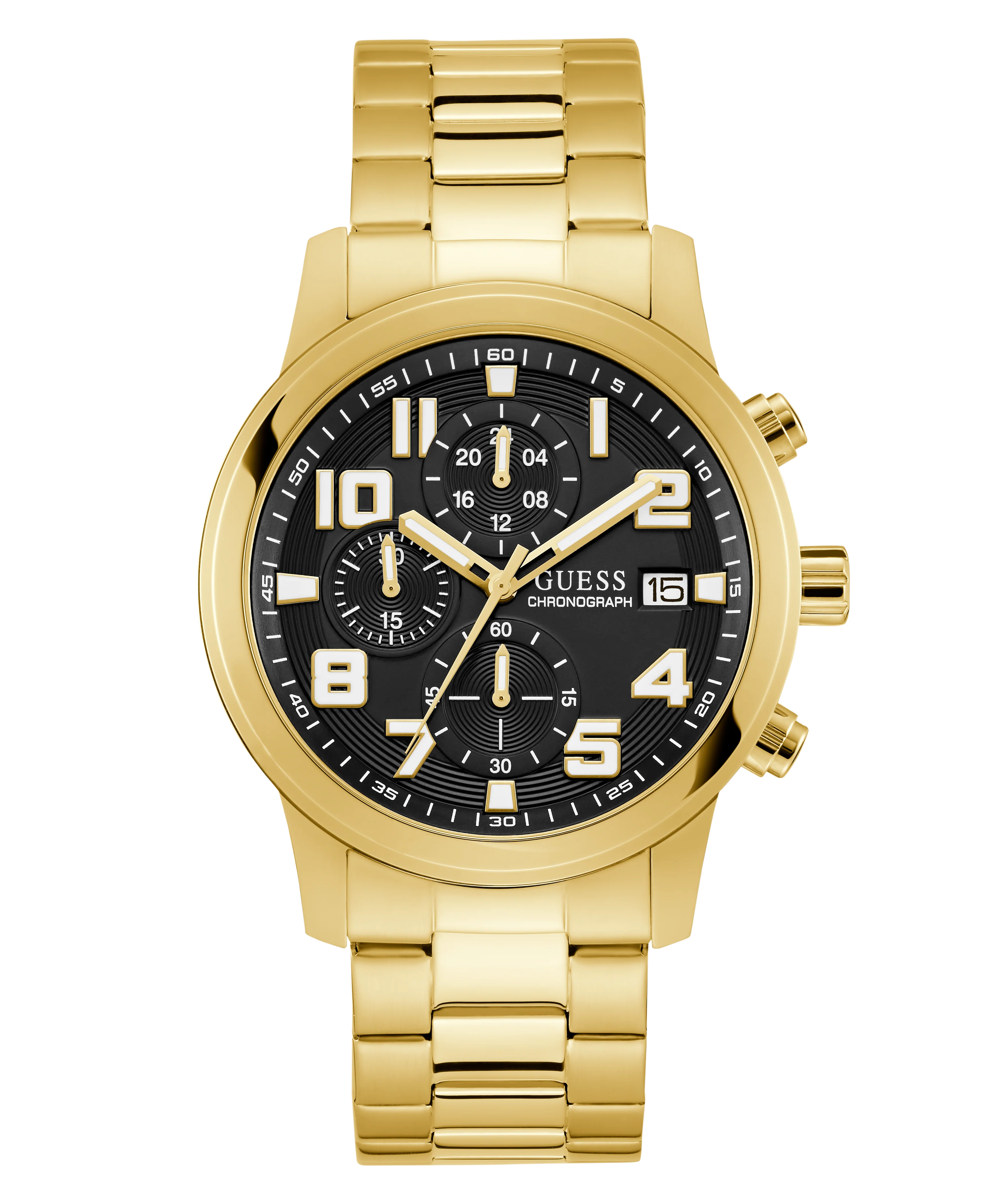 GUESS Mens Gold Tone Chronograph Watch