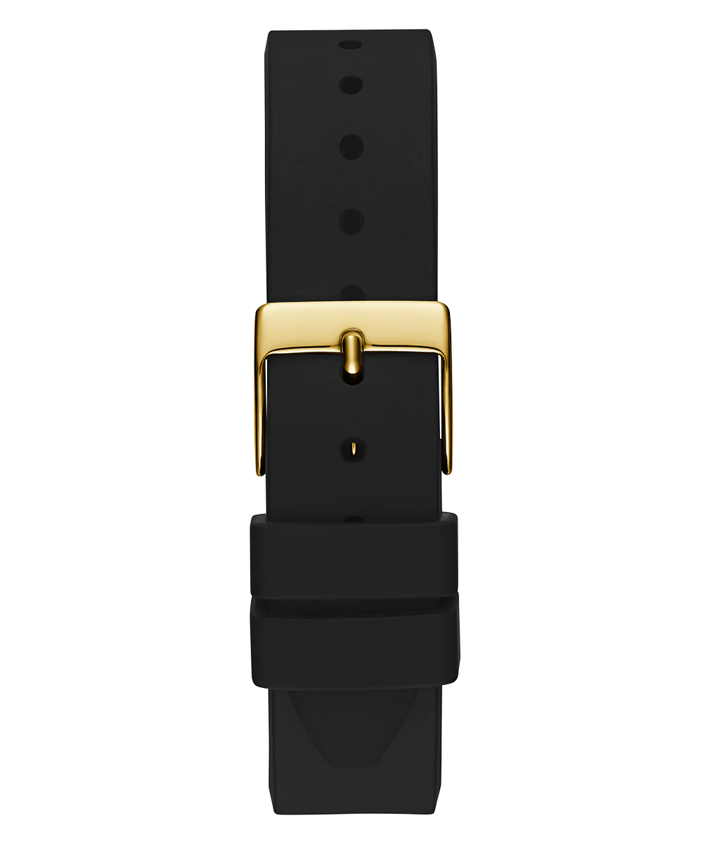 GUESS Ladies Black Gold Tone Analog Watch