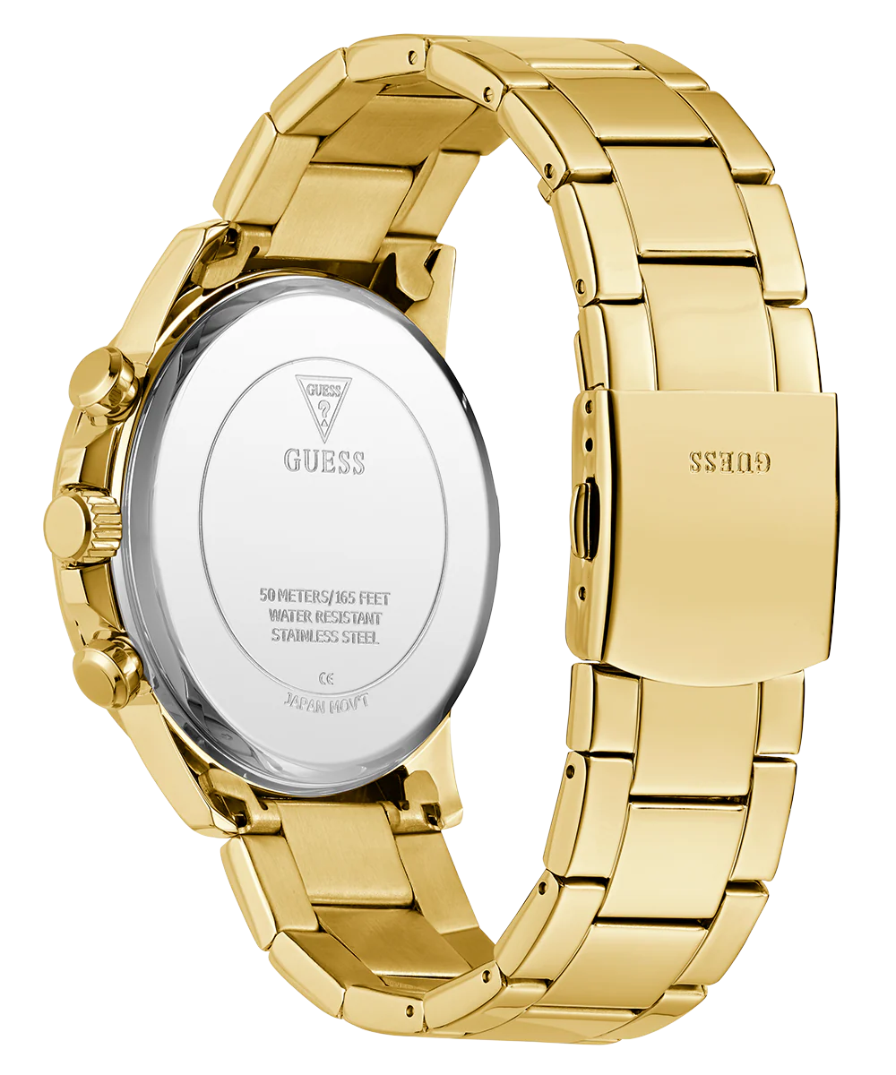 GUESS Mens Gold Tone Multi-function Watch