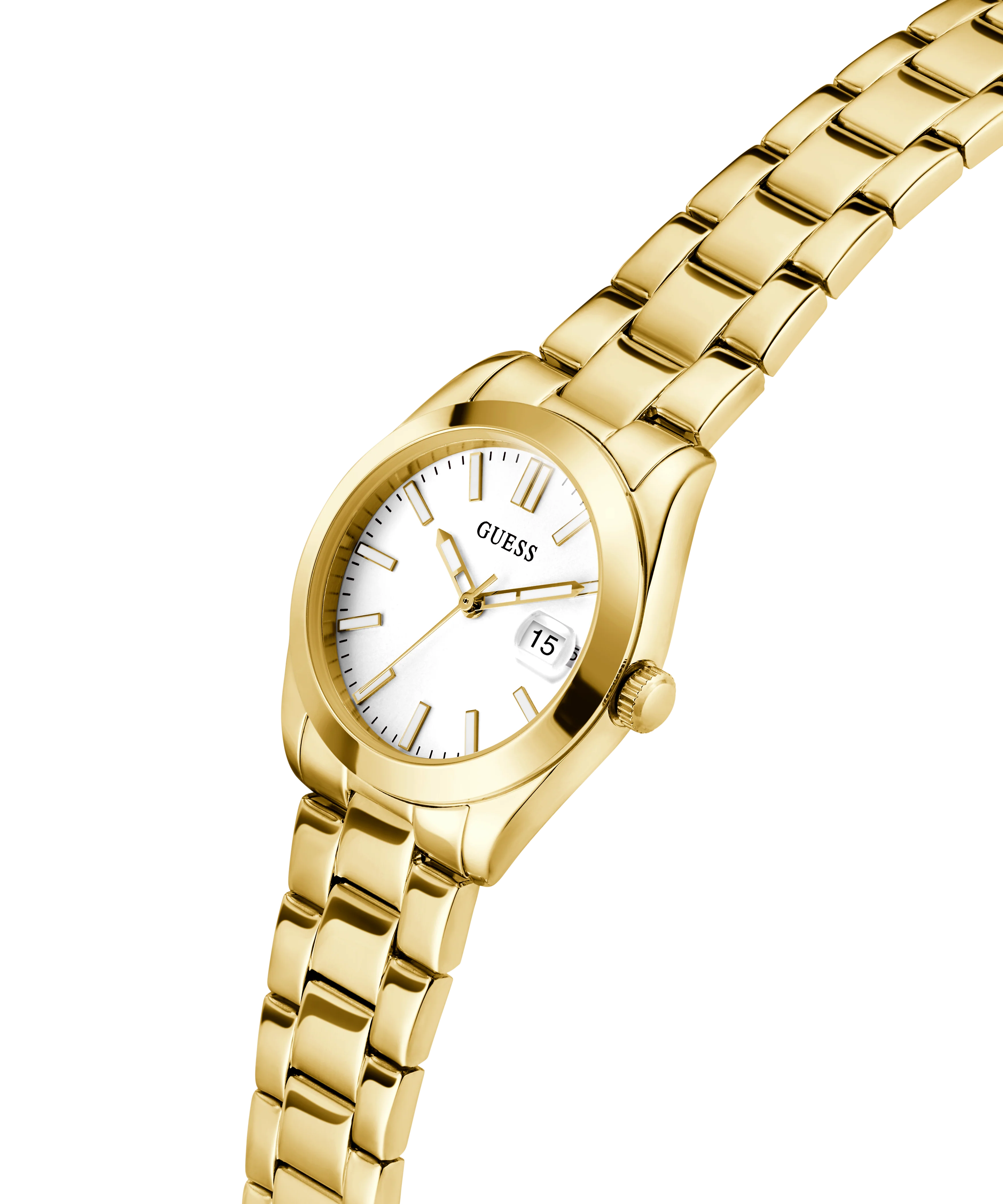 GUESS Ladies Gold Tone Date Watch