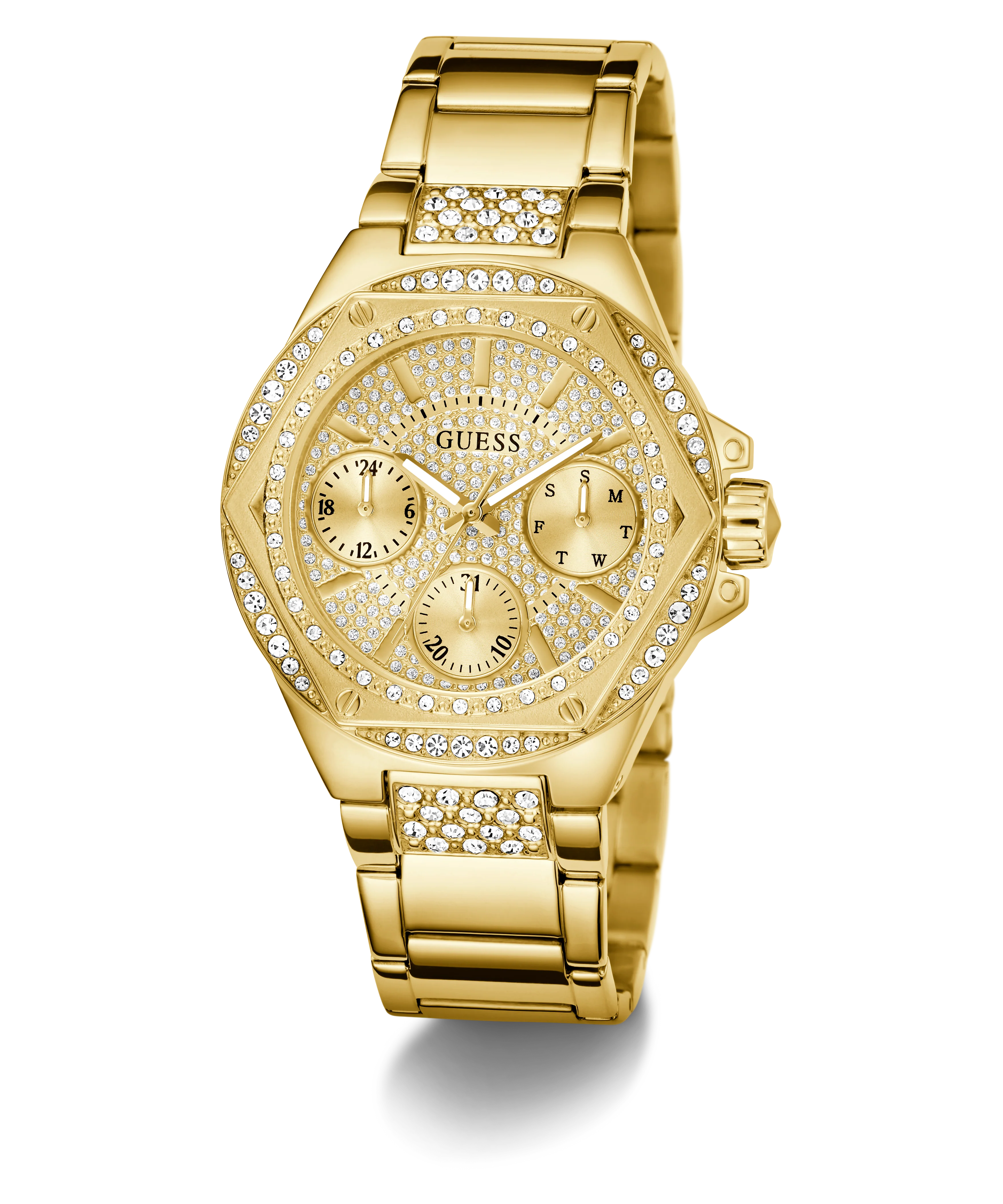 GUESS Ladies Gold Tone Multi-function Watch