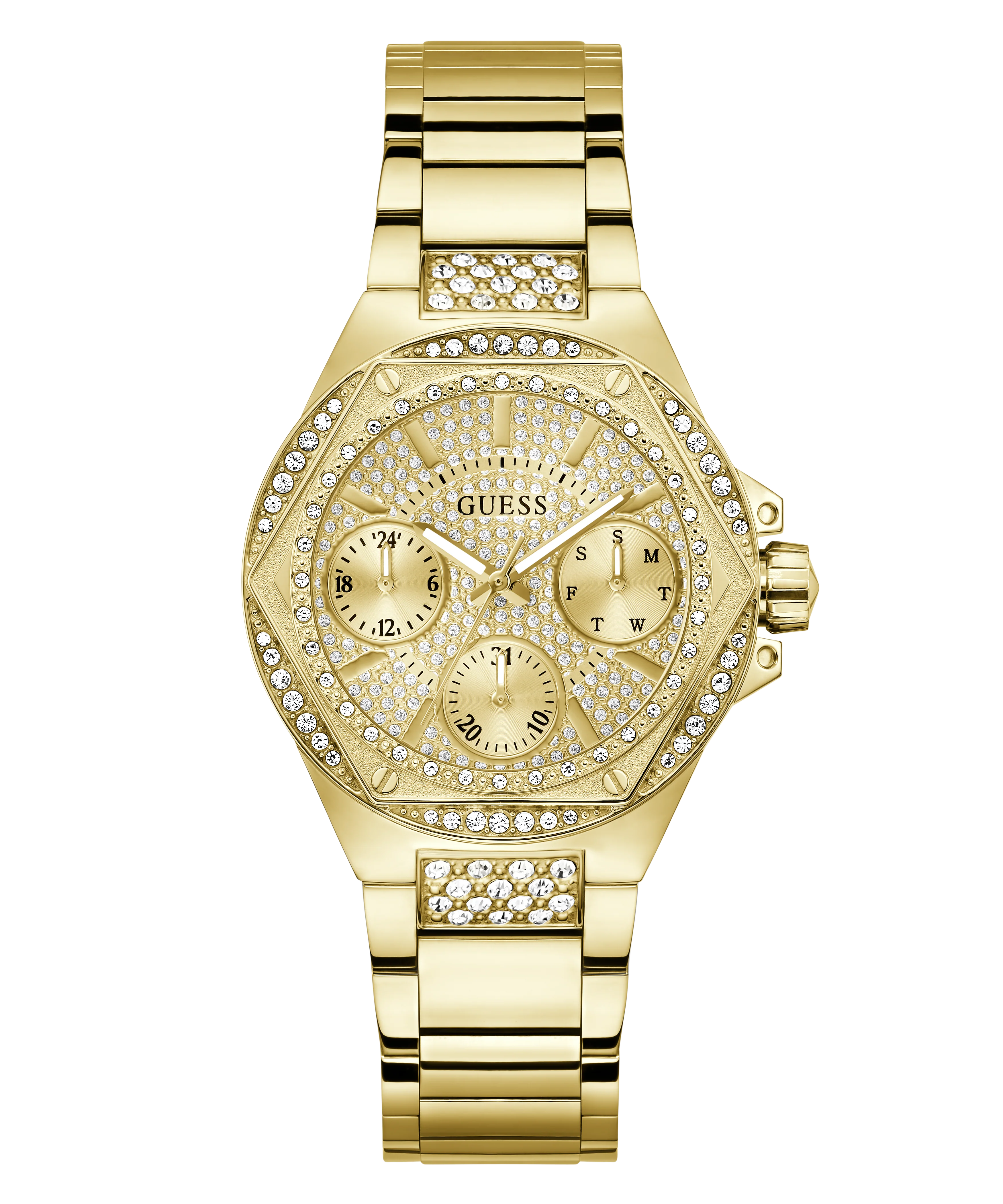 GUESS Ladies Gold Tone Multi-function Watch
