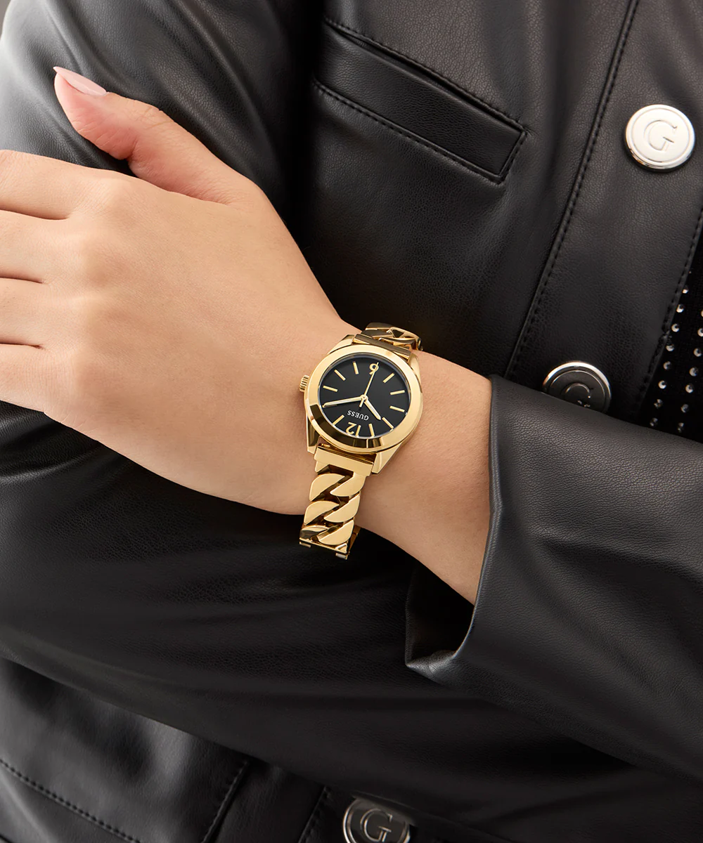 GUESS Ladies Gold Tone Analog Watch Gift Set
