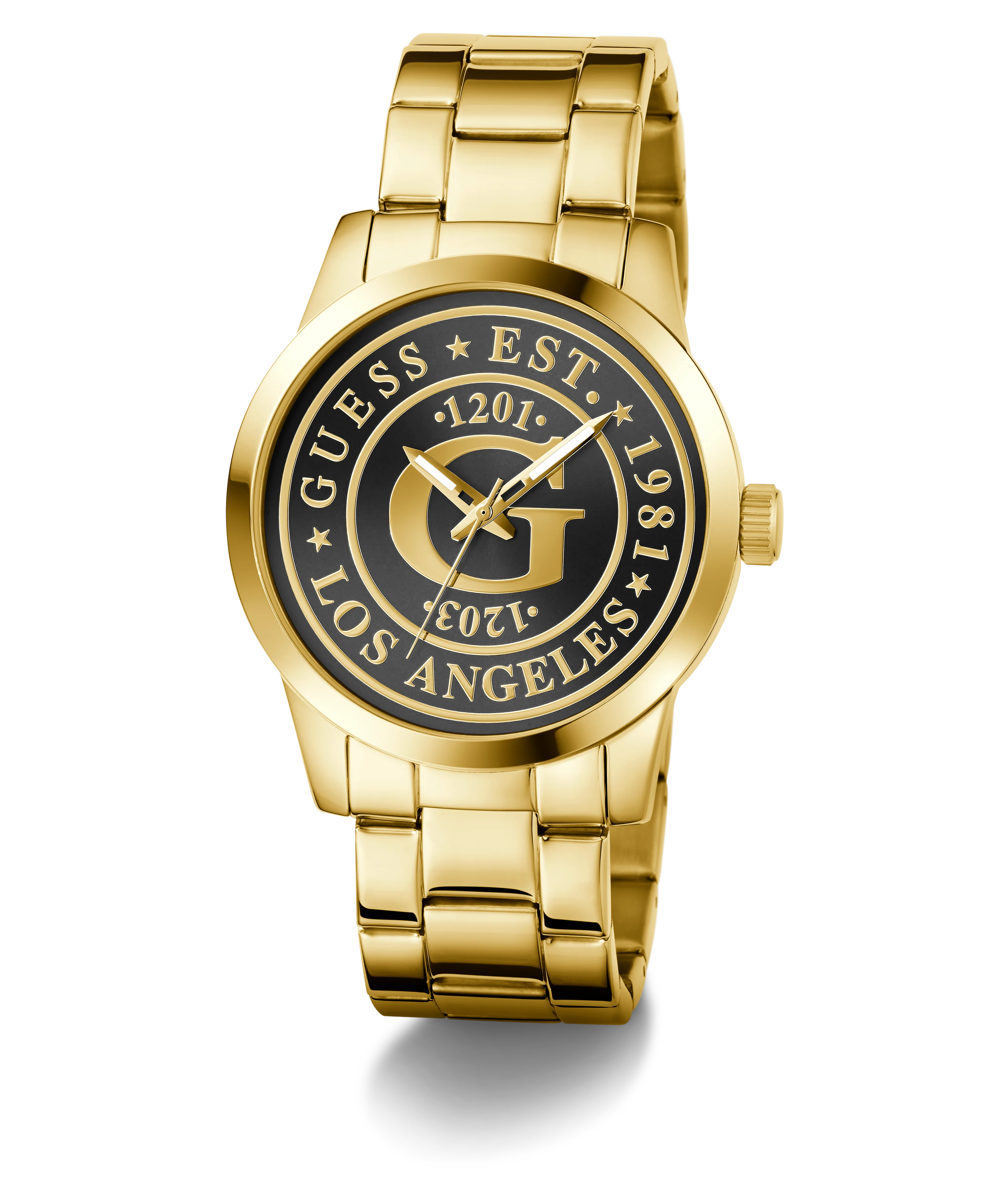 GUESS Mens Gold Tone Analog Watch