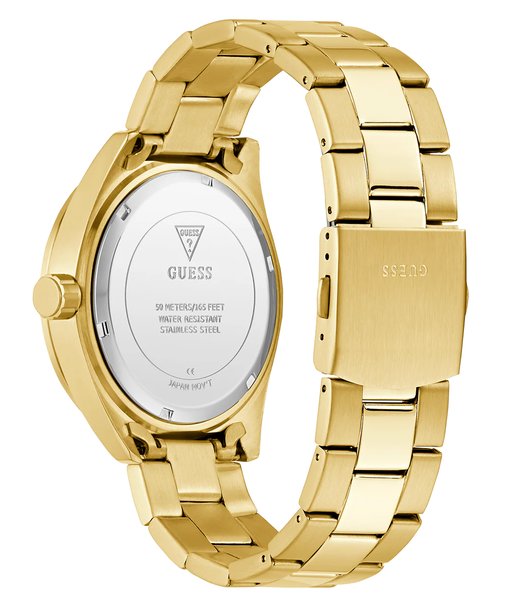GUESS Mens Gold Tone Multi-function Watch