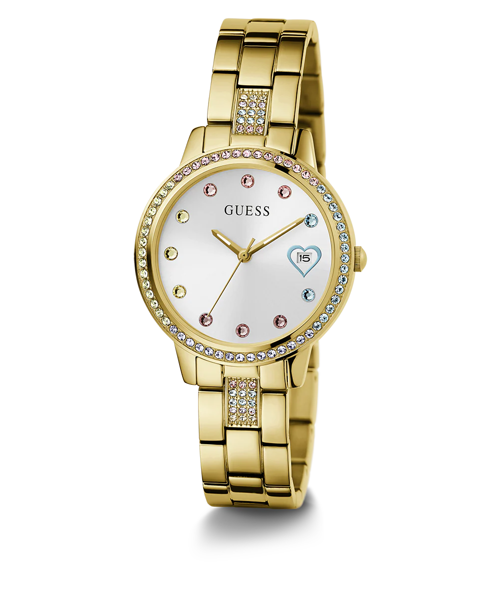 GUESS Ladies Gold Tone Date Watch