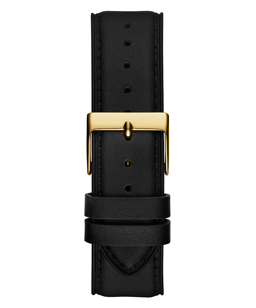GUESS Mens Black Gold Tone Multi-function Watch