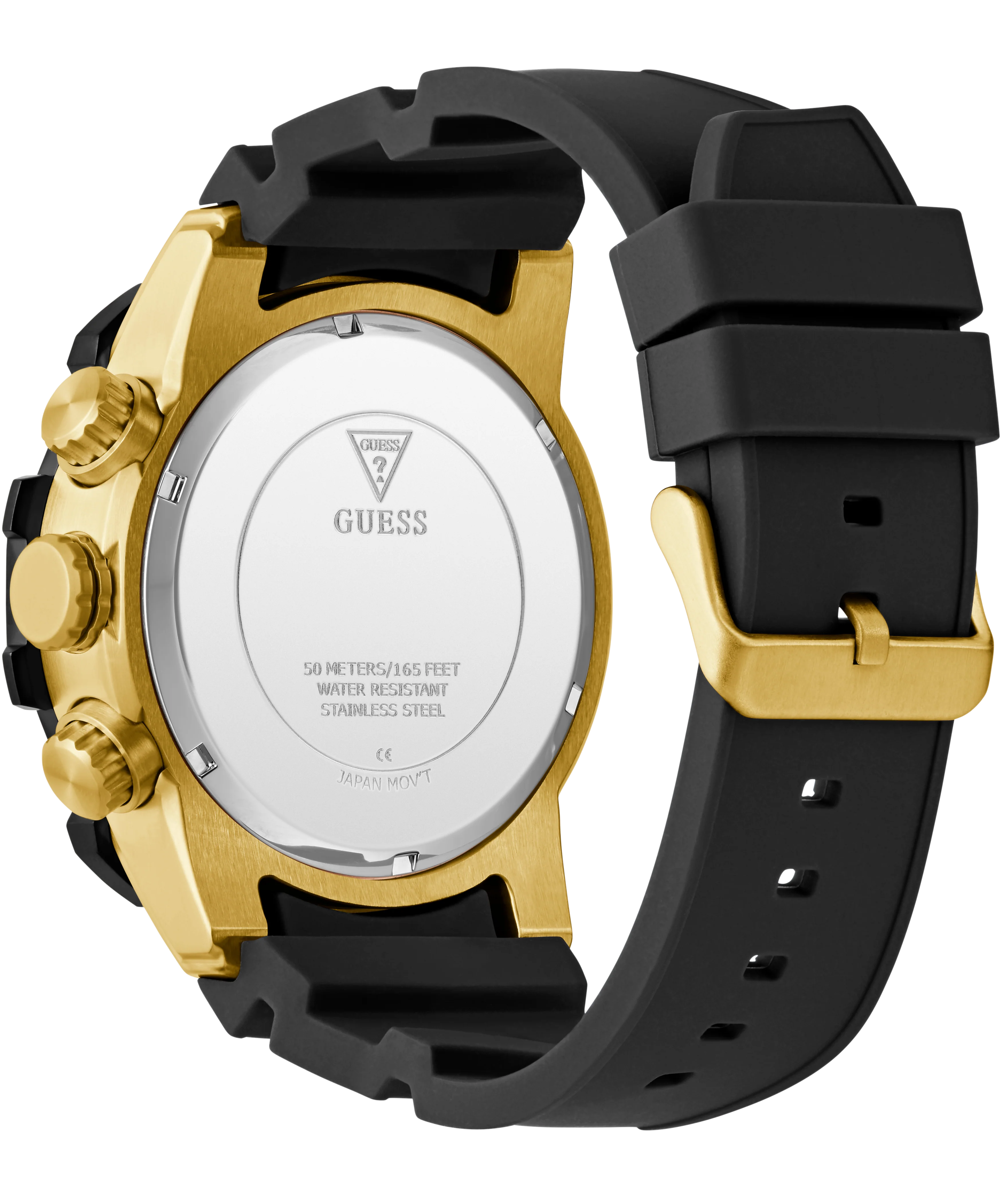 GUESS Mens Black 2-Tone Multi-function Watch