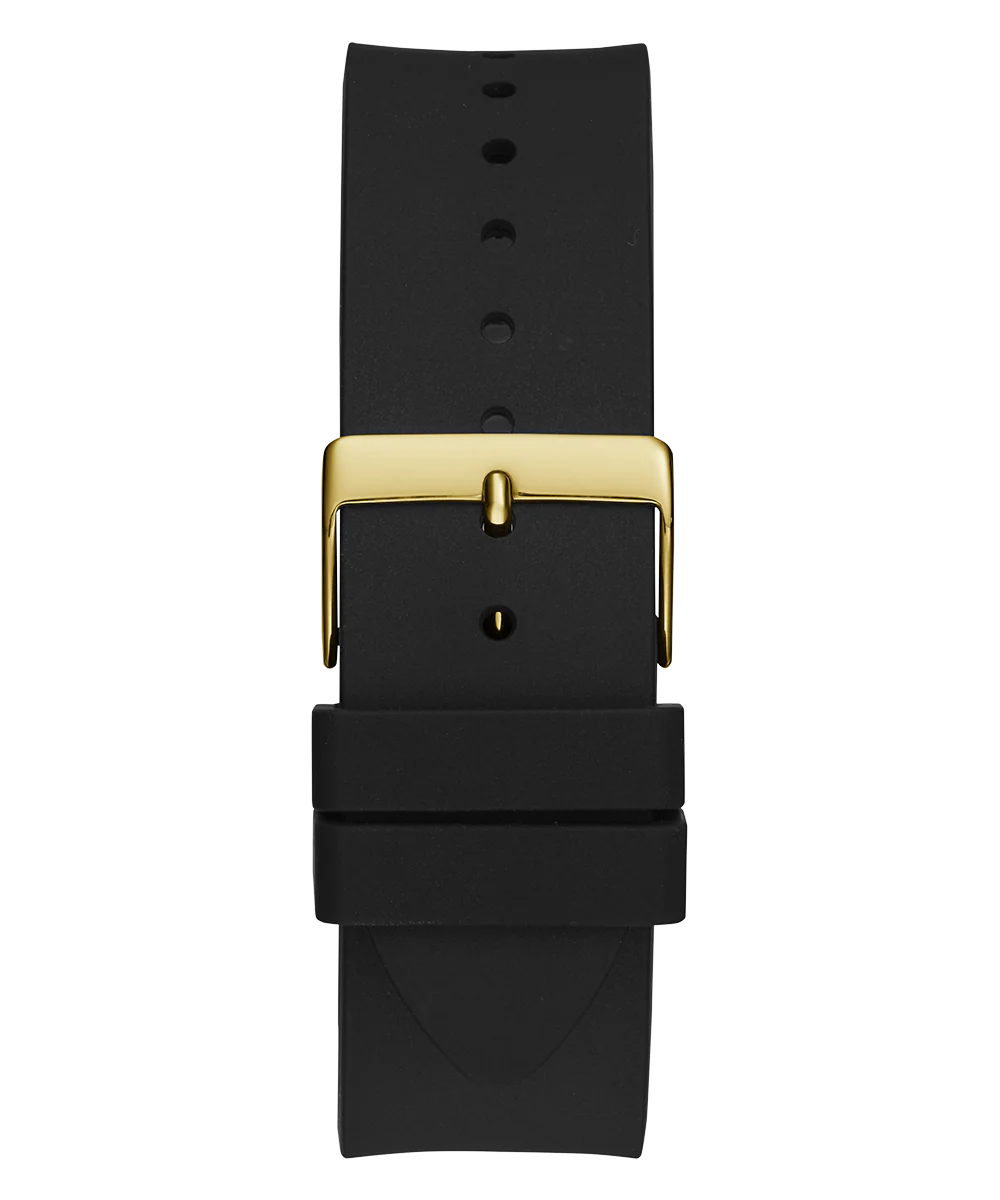 GUESS Mens Black Gold Tone Analog Watch