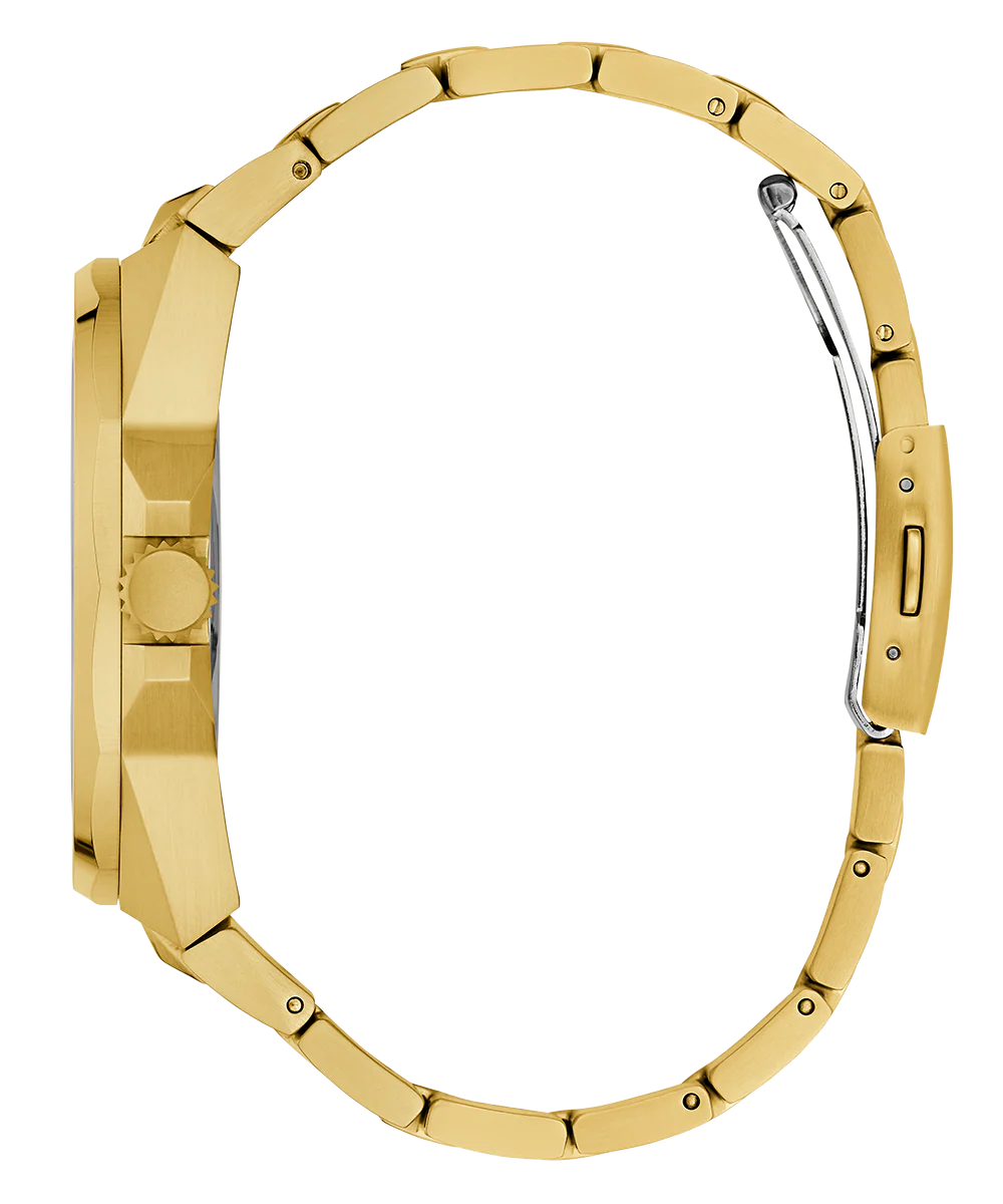 GUESS Mens Gold Tone Multi-function Watch