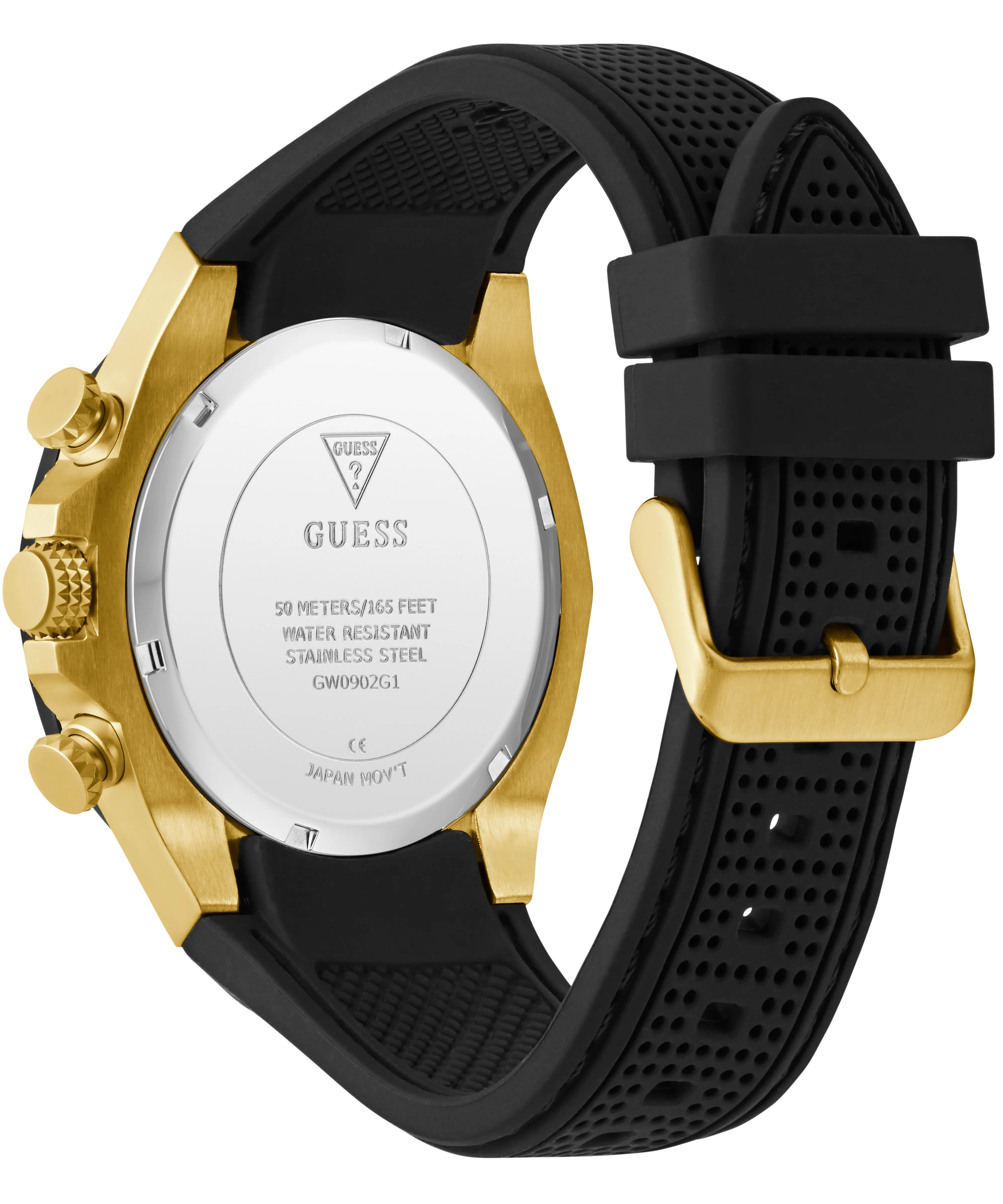 GUESS Mens Black 2-Tone Multi-function Watch
