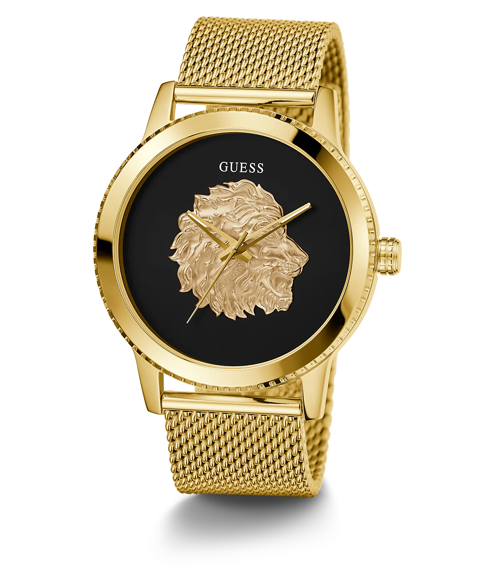 GUESS Mens Gold Tone Analog Watch