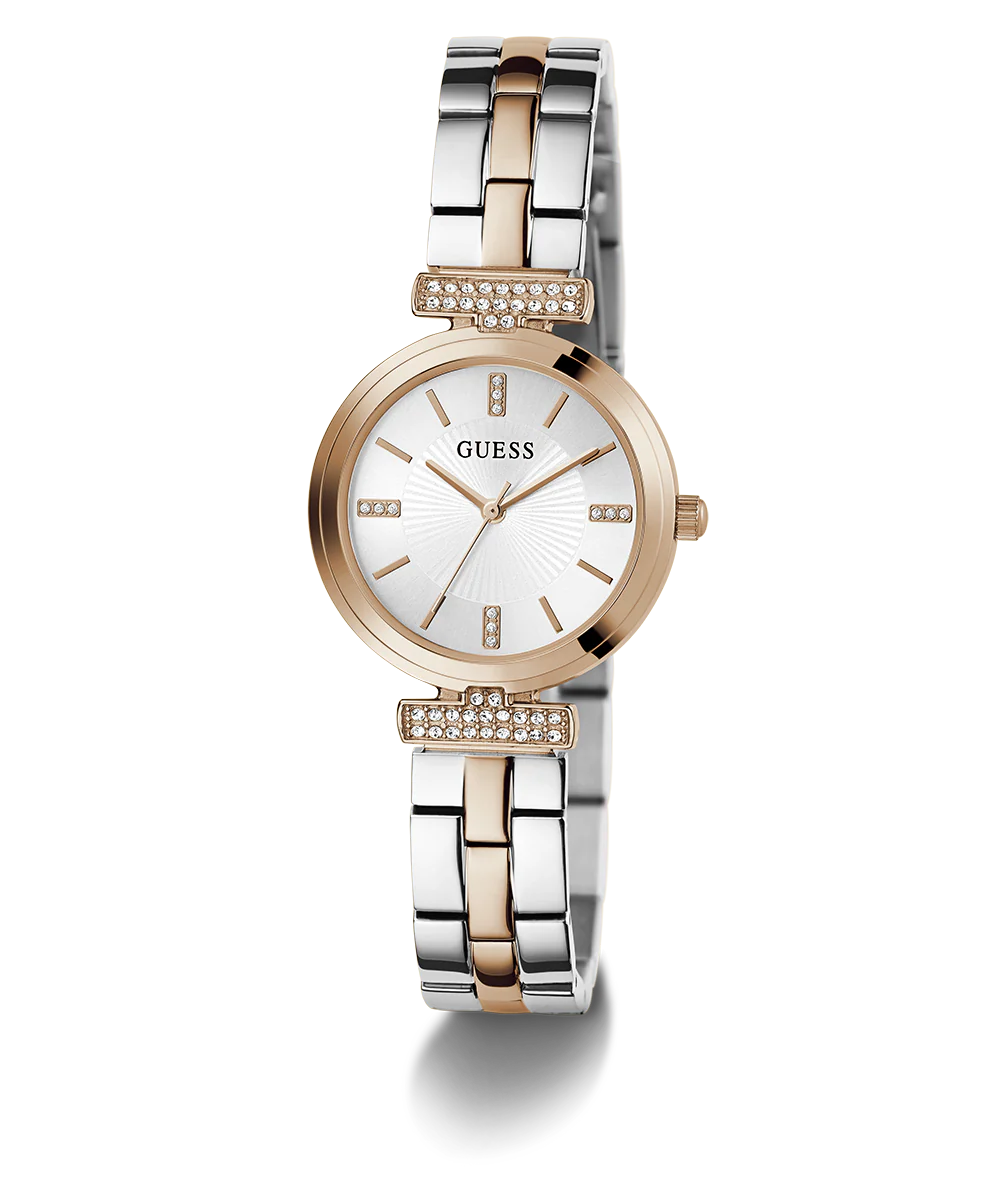GUESS Ladies 2-Tone Rose Gold Tone Analog Watch
