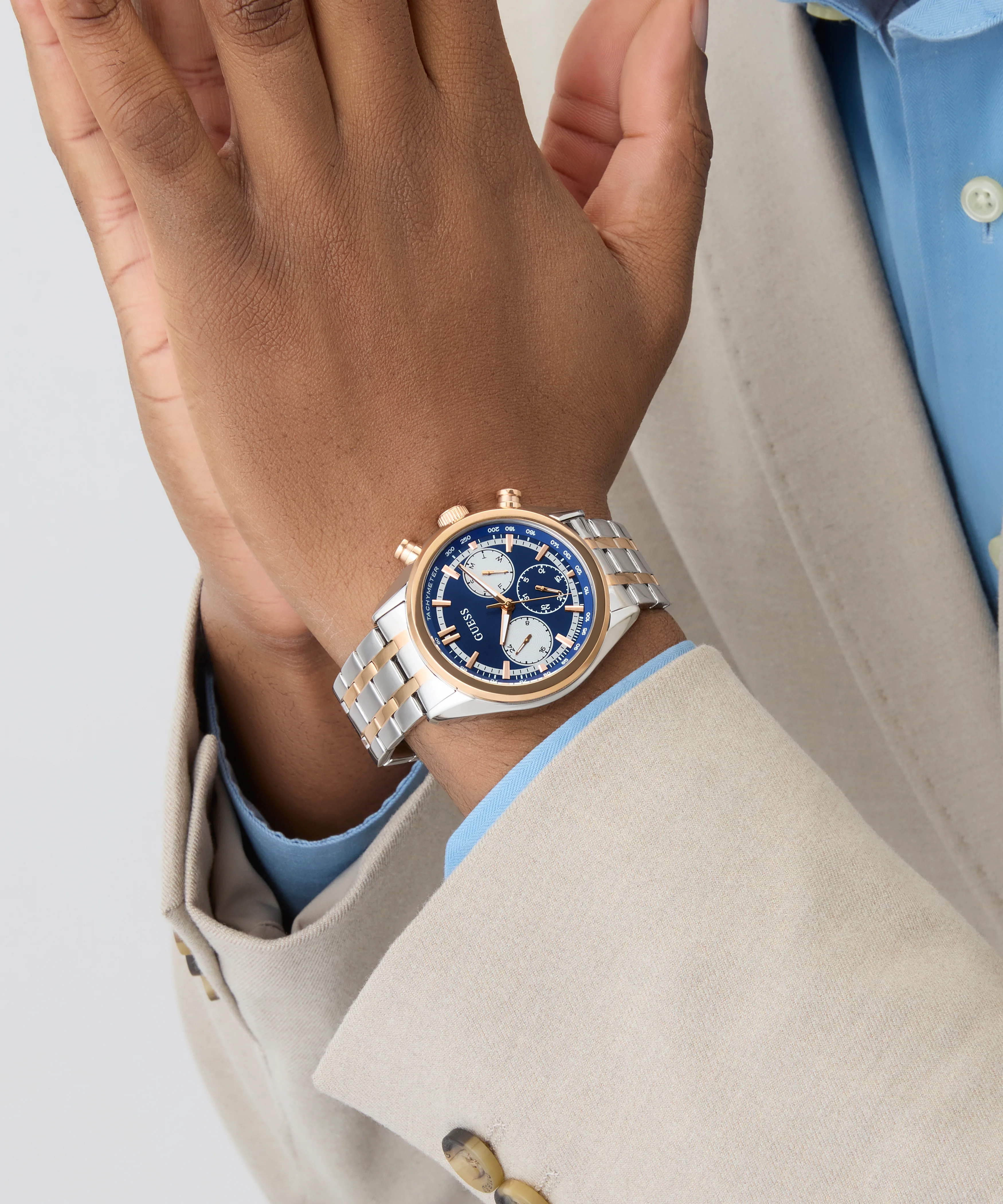 GUESS Mens 2-Tone Multi-function Watch