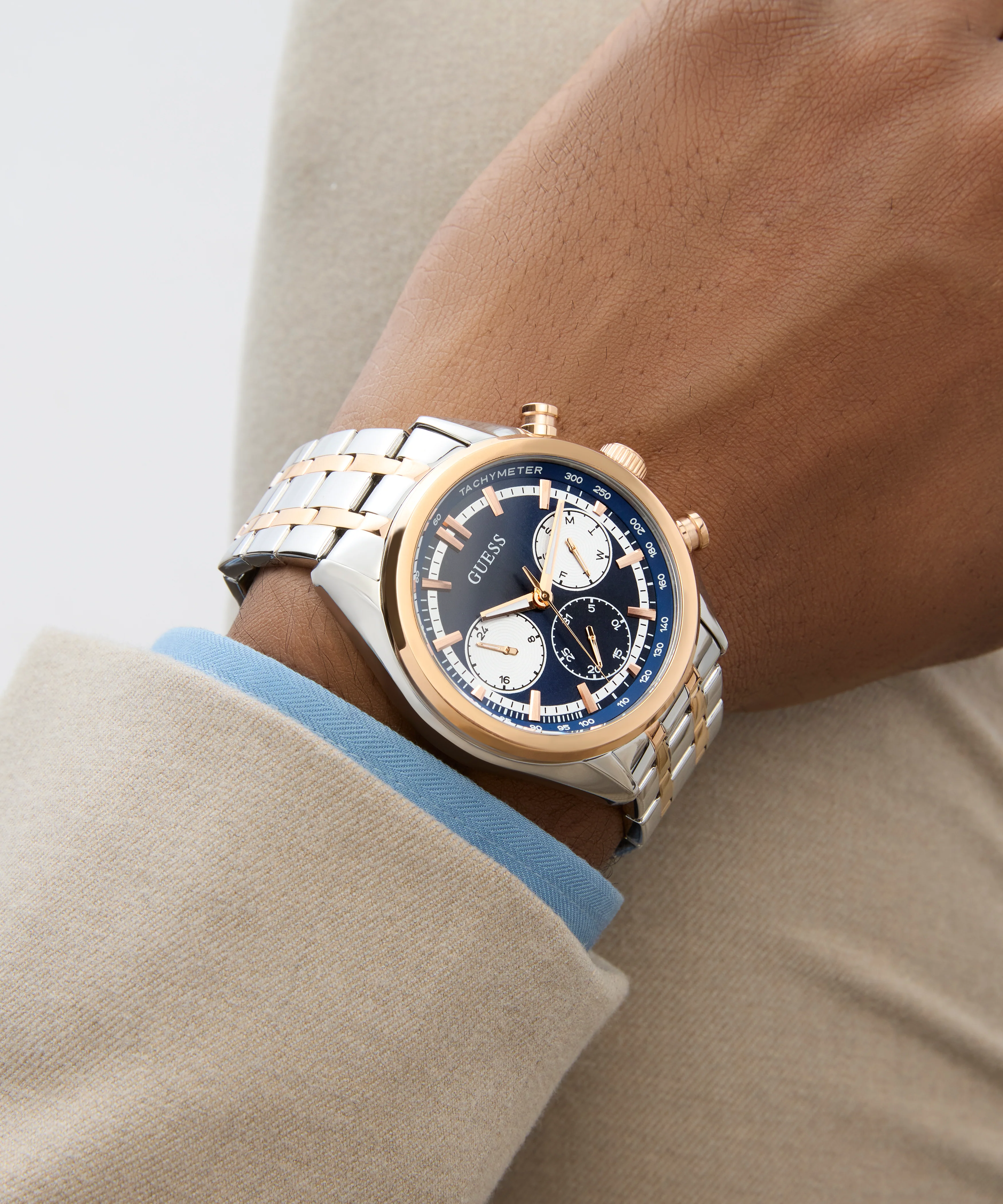 GUESS Mens 2-Tone Multi-function Watch