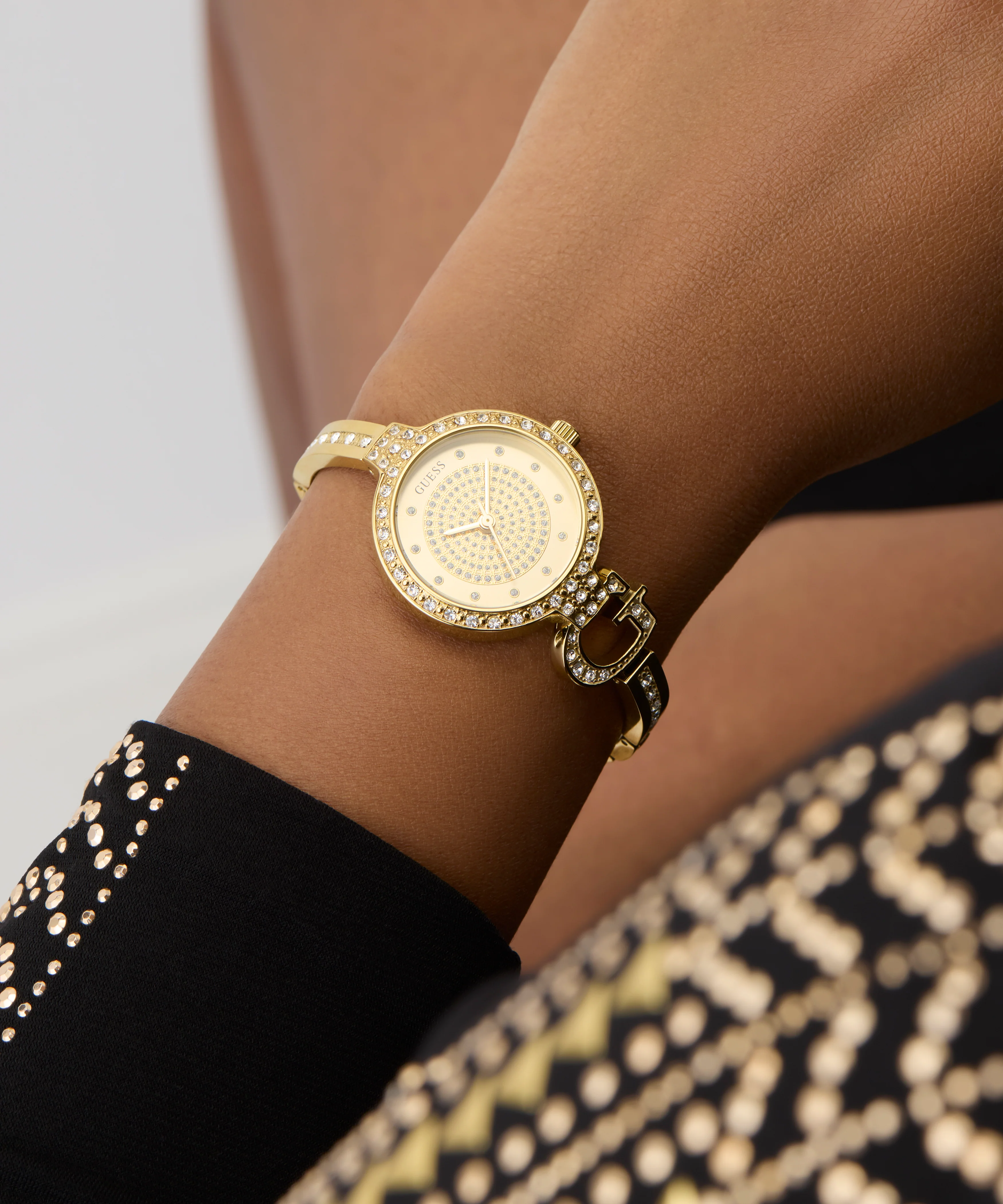 GUESS Ladies Giselle Gold Tone Analog Watch