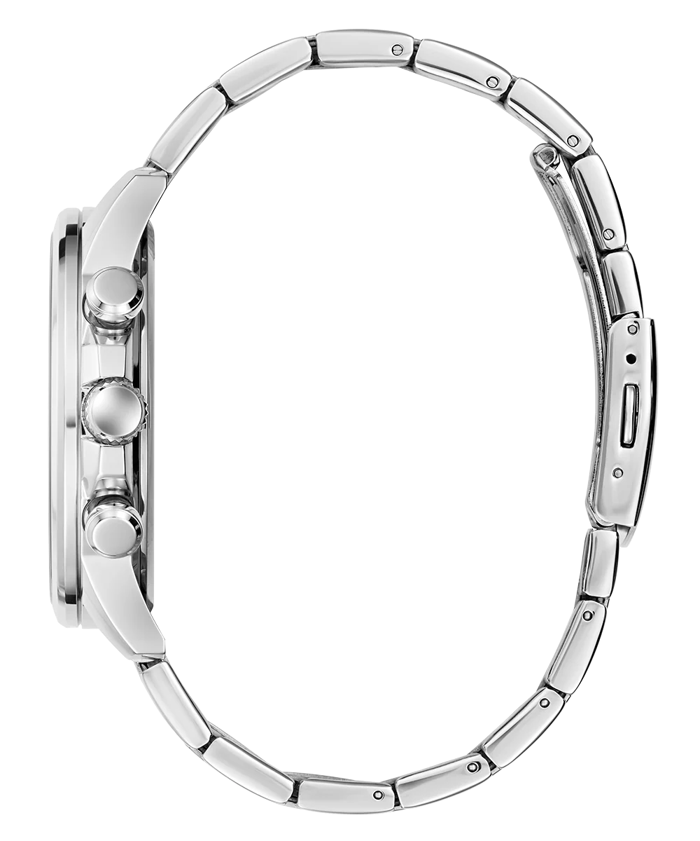 GUESS Mens Silver Tone Multi-function Watch