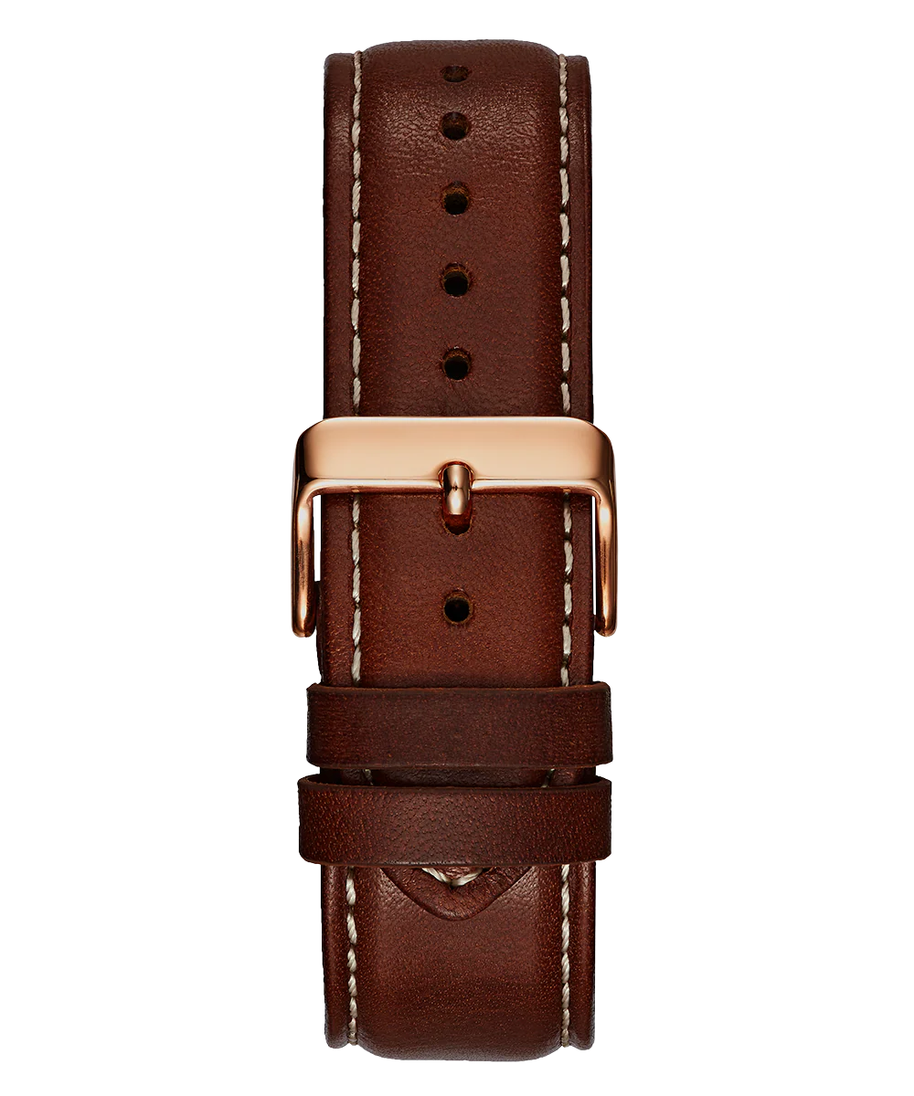 GUESS Mens Brown Rose Gold Tone Chronograph Watch